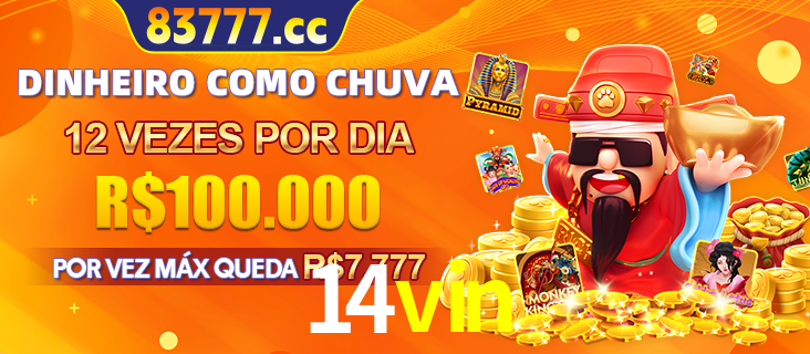 Banner do programa de recompensas Recomende para amigos do 14vin, detalhando os bônus por convidar amigos, com prêmios que chegam a R$288.888.