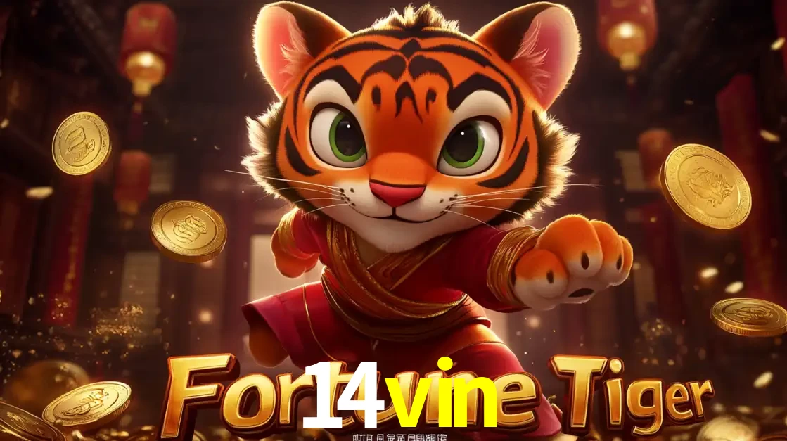 O carismático mascote do jogo de slot Fortune Tiger, um tigre fofo em pose de artes marciais, pronto para trazer sorte e multiplicadores de ganhos no cassino online 14vin.